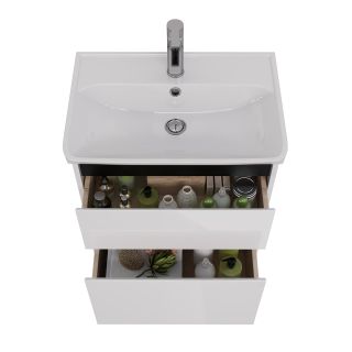 Тумба под раковину Lemark Combi LM03C60T-black 60 см белый глянец черный